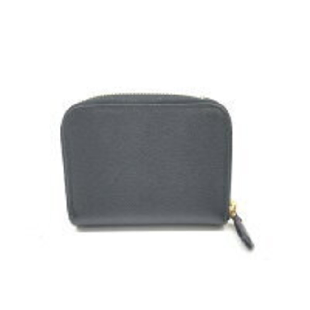 Prada Black Coin Triangle Leather Saffiano Wallet Logo Case